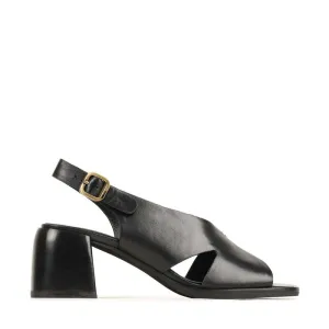 Eos Isadora Black Heeled Slingback Sandal