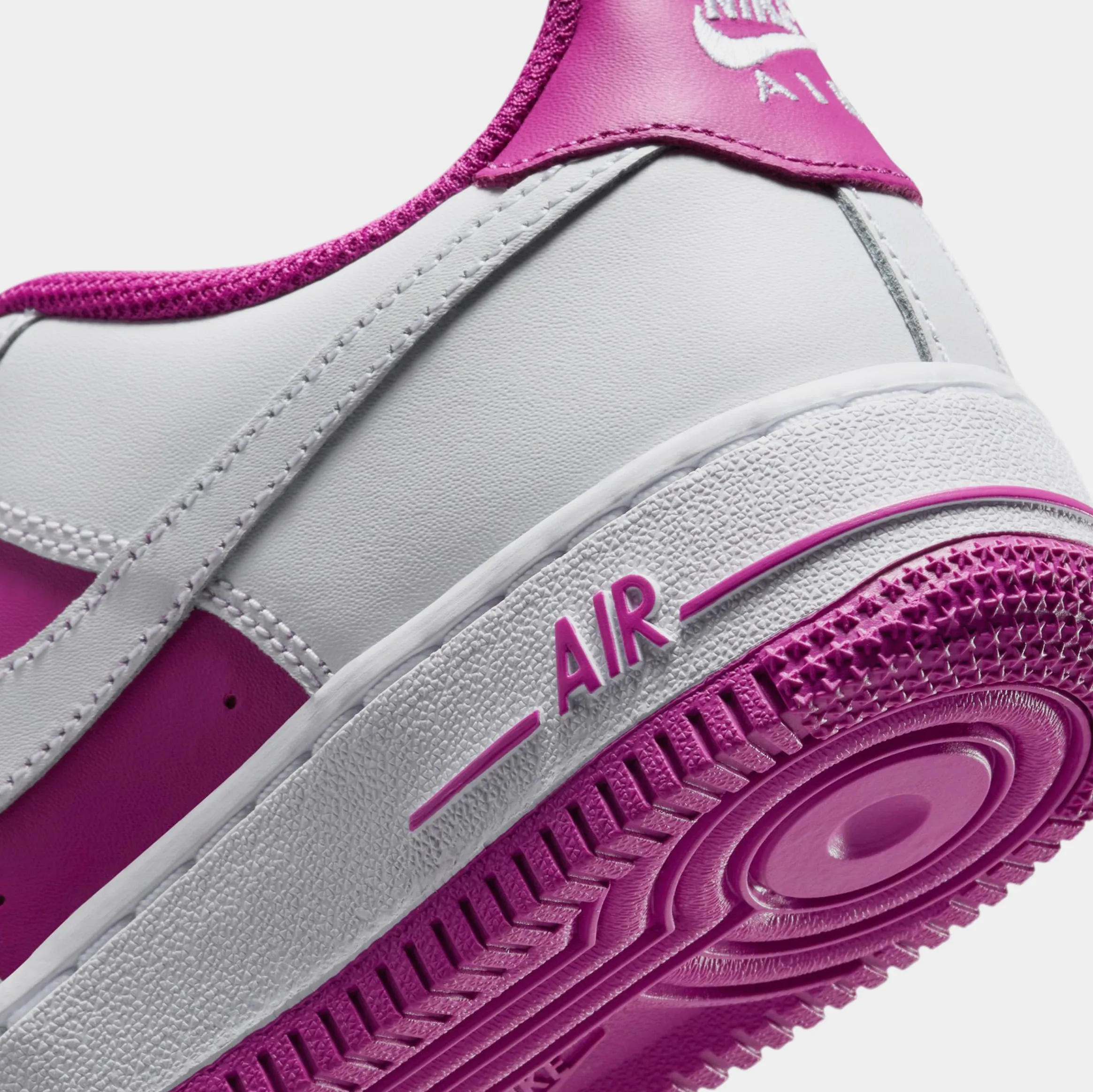 Air Force 1 Low Hot Fuchsia Grade School Basketball Shoes (White/Hot Fuchsia)