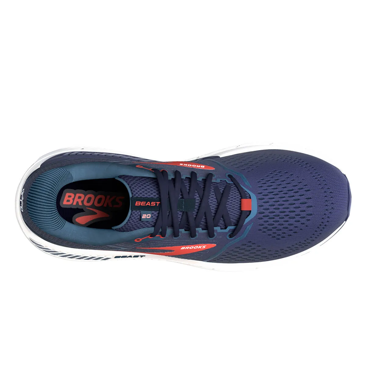 Brooks Beast 20 Mens Running Shoes | Peacoat/Midnight/Red