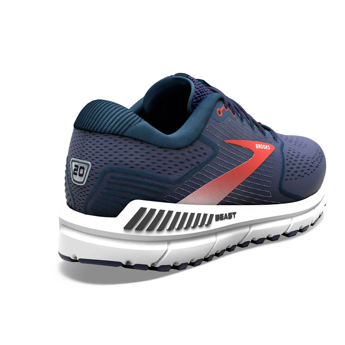 Brooks Beast 20 Mens Running Shoes | Peacoat/Midnight/Red