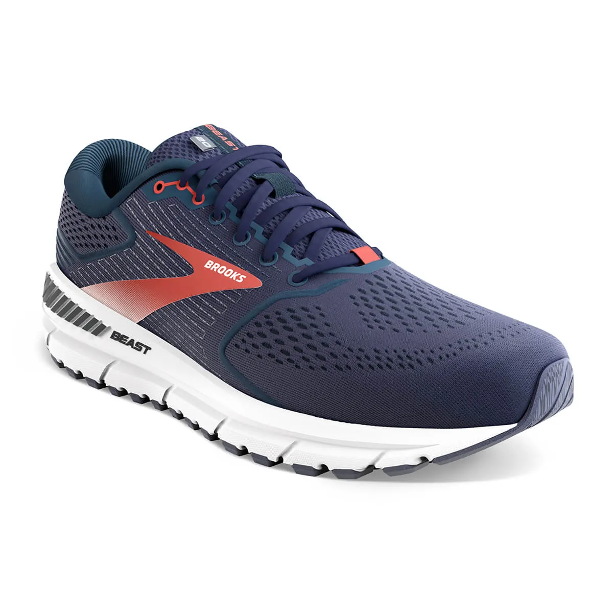 Brooks Beast 20 Mens Running Shoes | Peacoat/Midnight/Red