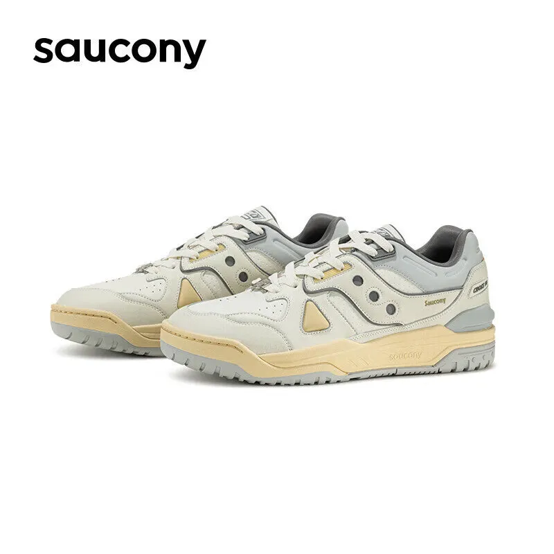 Classic unisex sneakers Saucony Cross 90 PRM for sports and leisure, gray / white