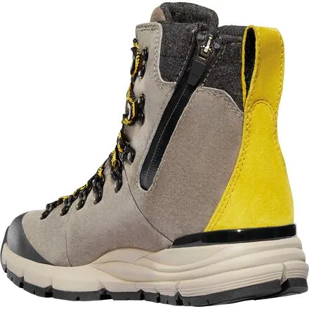 Danner women's Arctic 600 boots with side zip, color Driftwood/Yellow