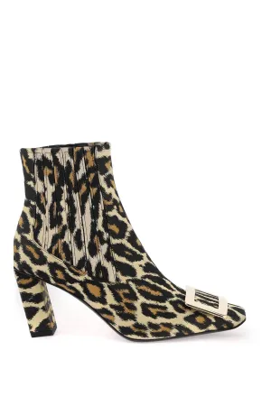 Roger vivier leopard jacquard 'belle vivier' chelsea boots