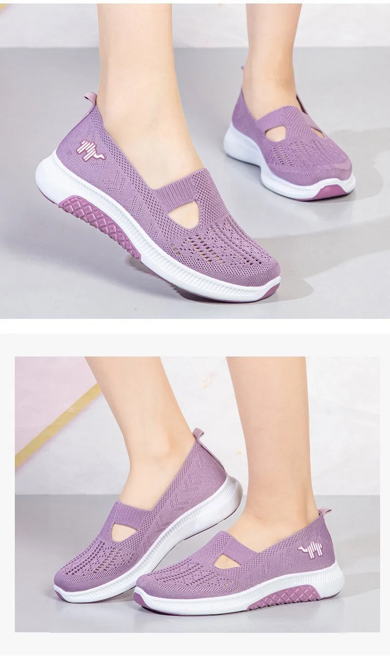 Slip on mesh breathable casual non-slip soft-soled walking sneakers