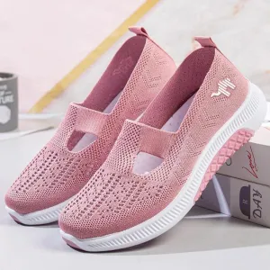 Slip on mesh breathable casual non-slip soft-soled walking sneakers