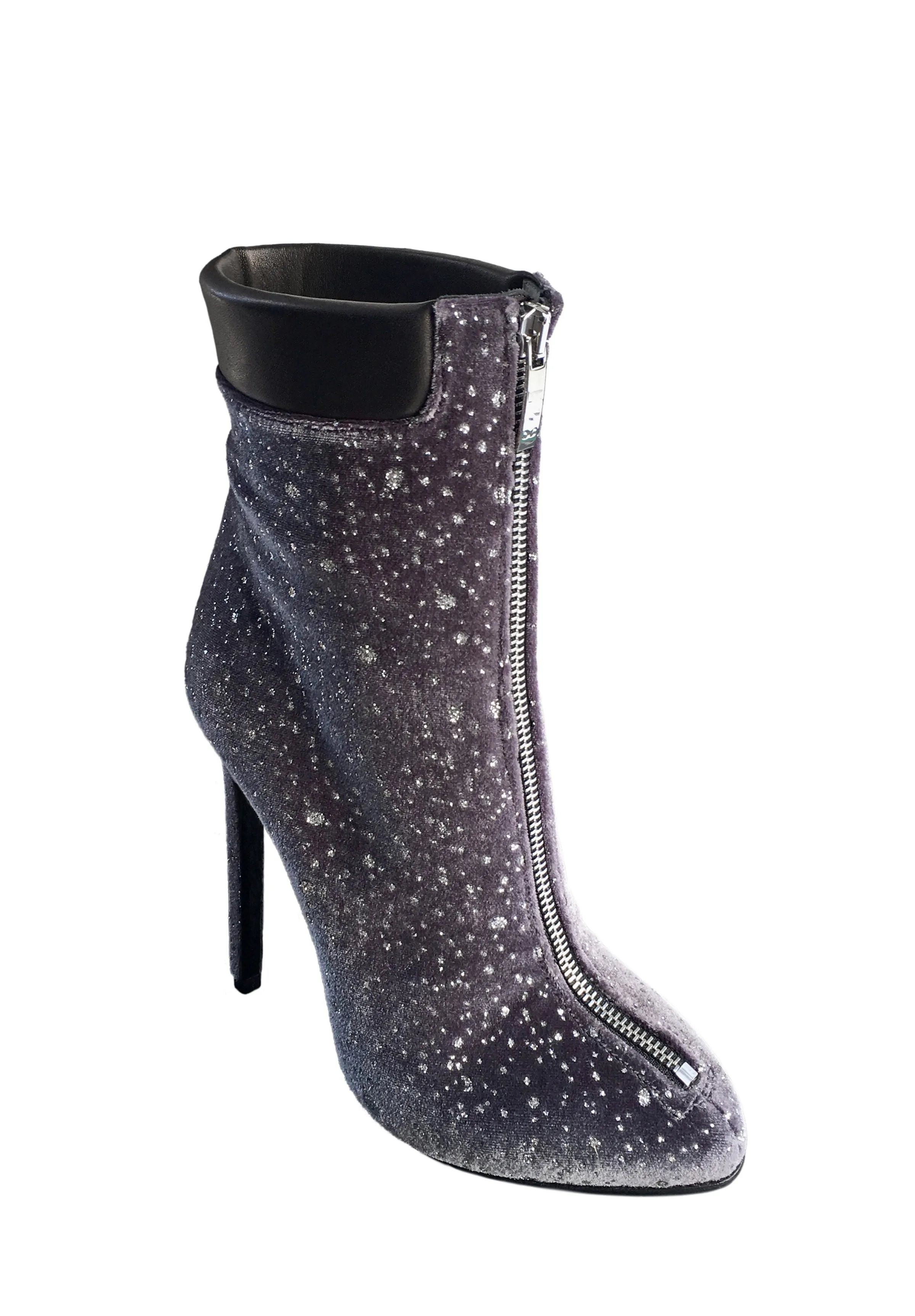 TRAINA VELVET GLITTER ANKLE BOOTS