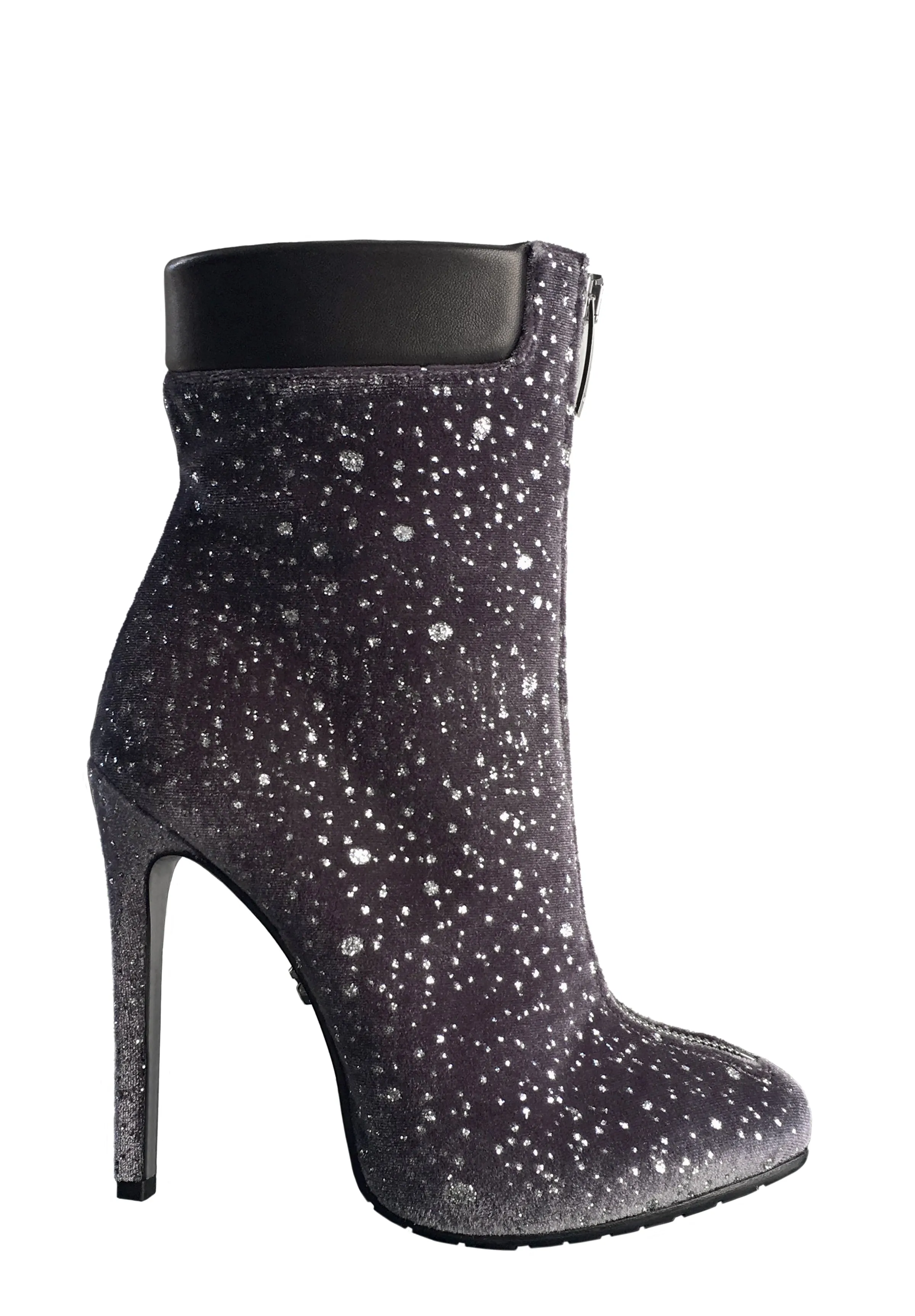 TRAINA VELVET GLITTER ANKLE BOOTS