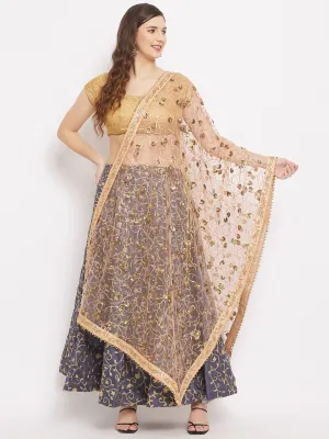 Women Fawn Embellished Net Dupatta